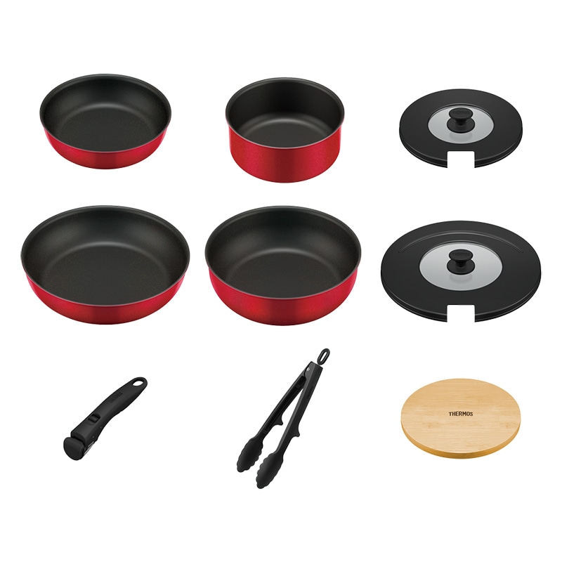 最終値下げ中　新品未使用品　THERMOS 片手鍋 9点セット ガス火専用 Amazon.co.jp: サーモス デュラブルシリーズ 取っ手のとれる