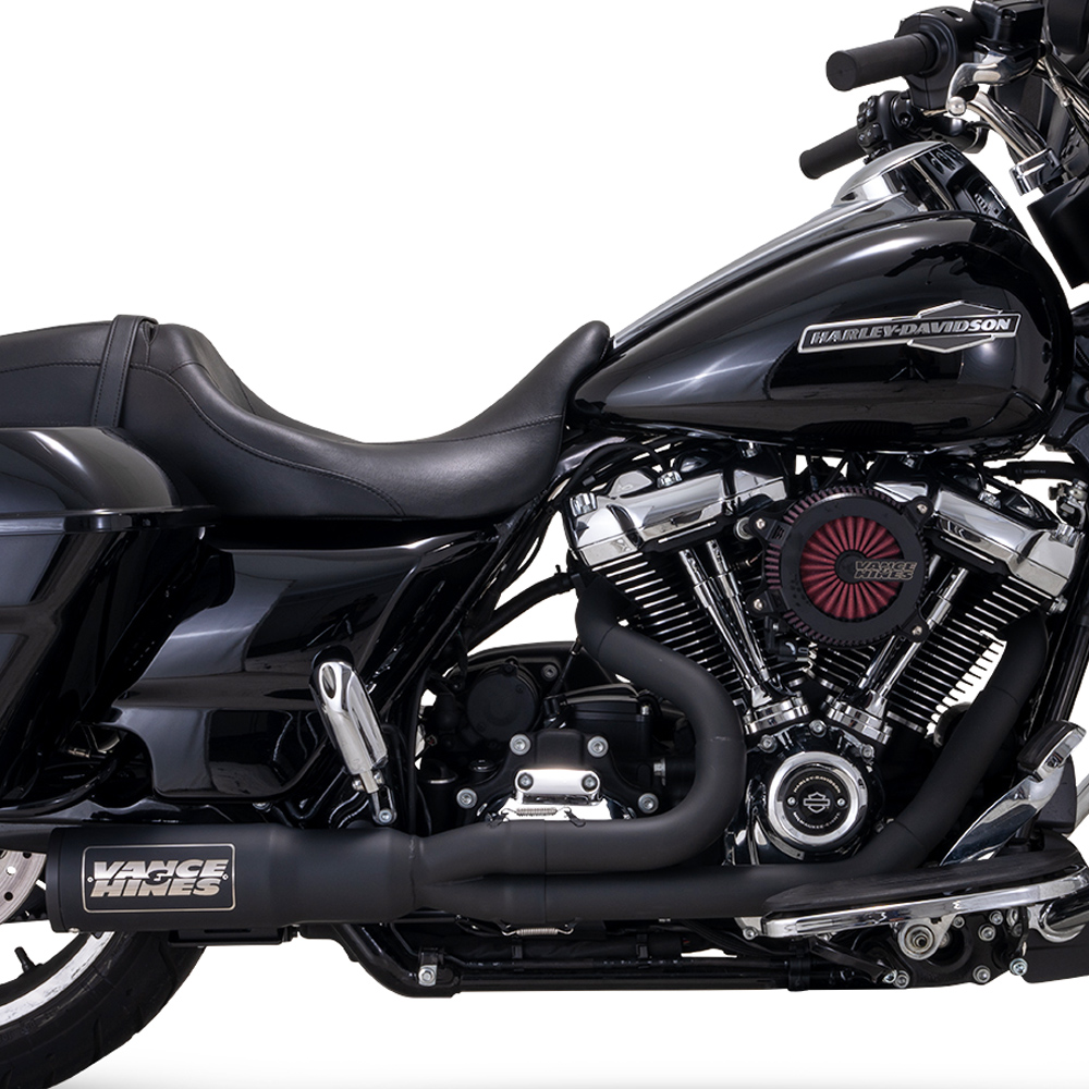 ハーレー M8 ツーリング ハイアウトプット RR 2-1 フルエキゾーストマフラー(ブラック) Vance & Hines