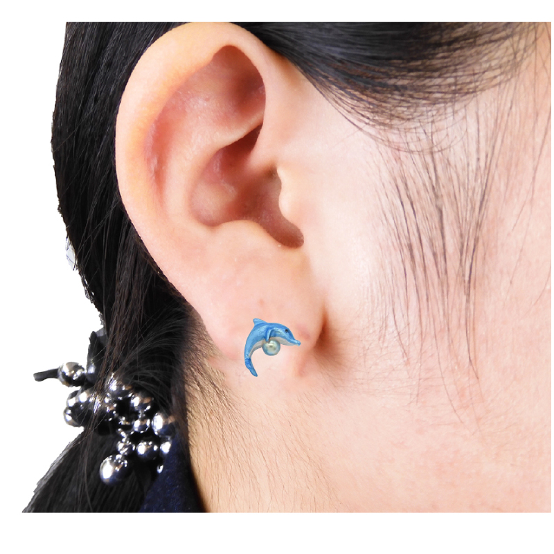 ボールとイルカピアス イルカ いるか ドルフィン 海の生き物 動物