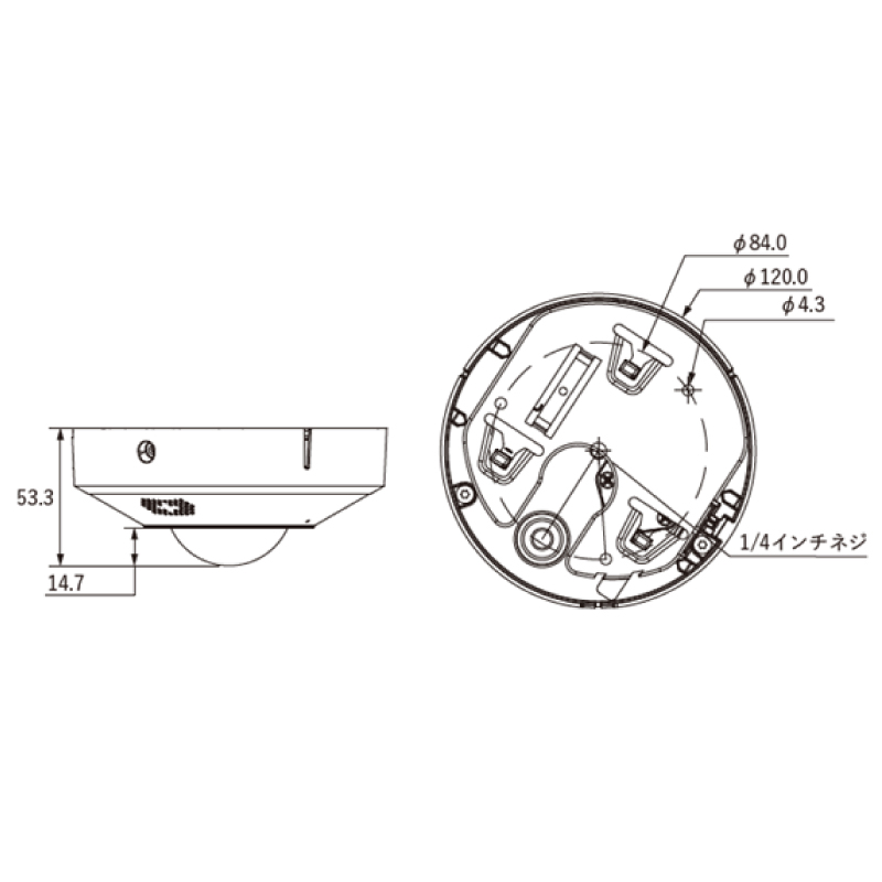 IP-6FE 6メガピクセル防水フィッシュアイ型IPカメラ 魚眼レンズ 全方位