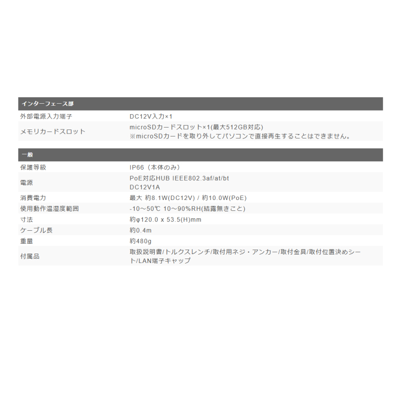 IP-6FE 6メガピクセル防水フィッシュアイ型IPカメラ 魚眼レンズ 全方位