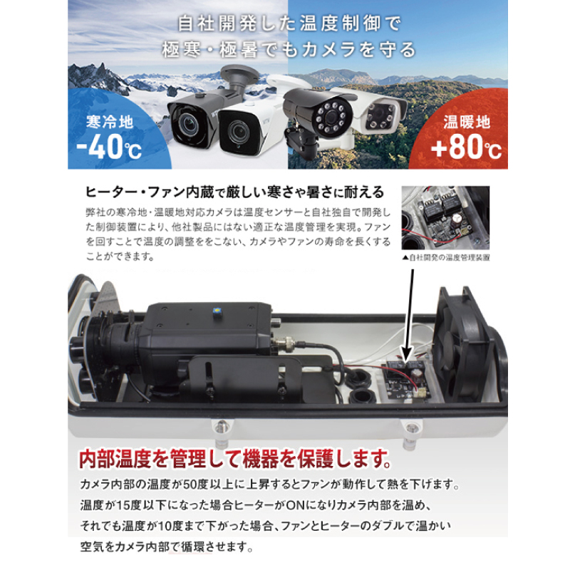 塚本無線 防犯カメラ 寒冷地 温暖地 ファン ヒーター AHDカメラ 監視
