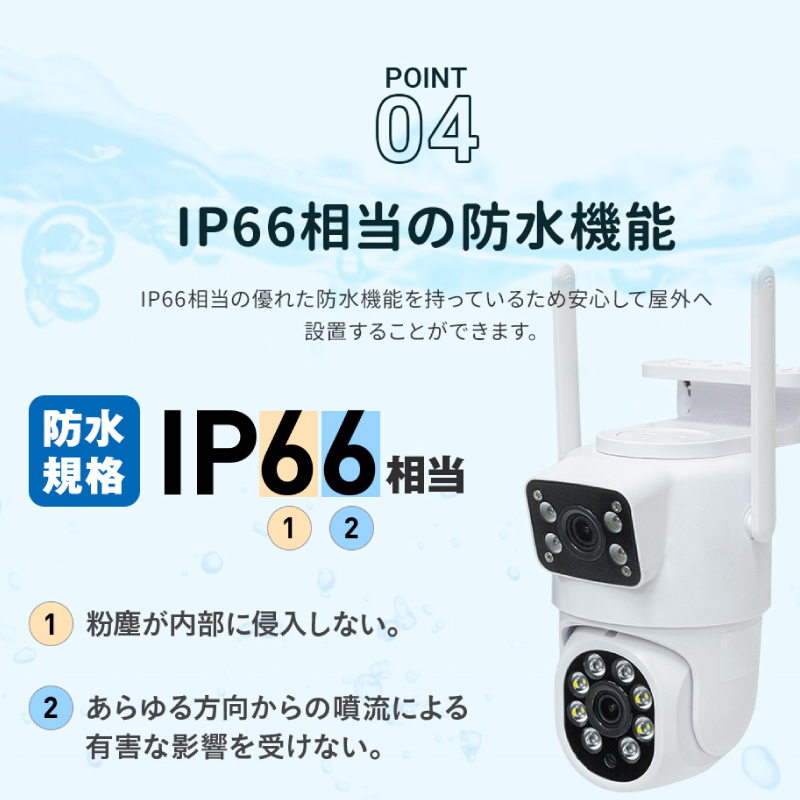 塚本無線 WTW 防犯カメラ 監視カメラ 家庭用 屋外 スマホ ダブルレンズ