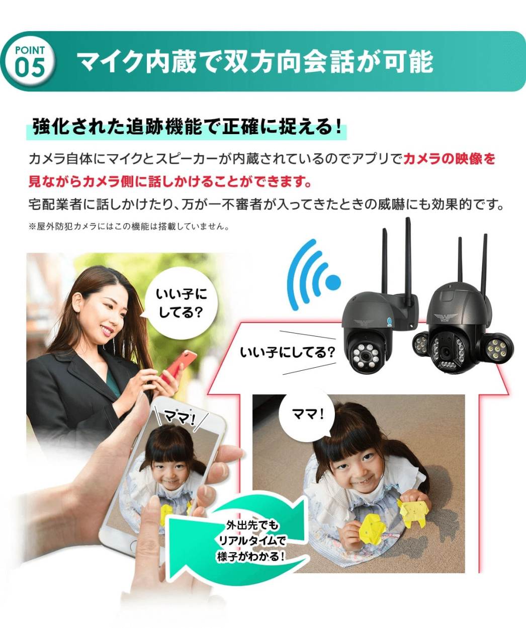 防犯カメラ 365万画素 WIFI PTZ 防犯灯カメラ 屋外 SDカード録画 ワイヤレス 夜間監視 WTW-EGDRY1799PT ゴマちゃん3  Plus 塚本無線