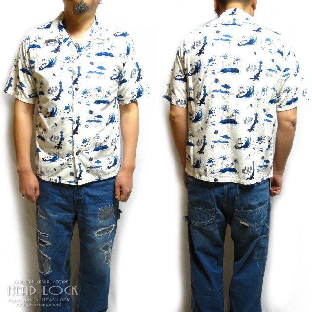 新品　桃太郎ジーンズ　アロハシャツ 38 桃太郎ハワイアンシャツ 桃太郎ジーンズ 06-106 MOMOTARO JEANS