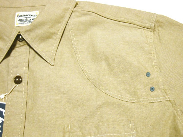 Pherrow's フェローズ シャンブレーワークシャツ 半袖 20S-775WSS ベージュ