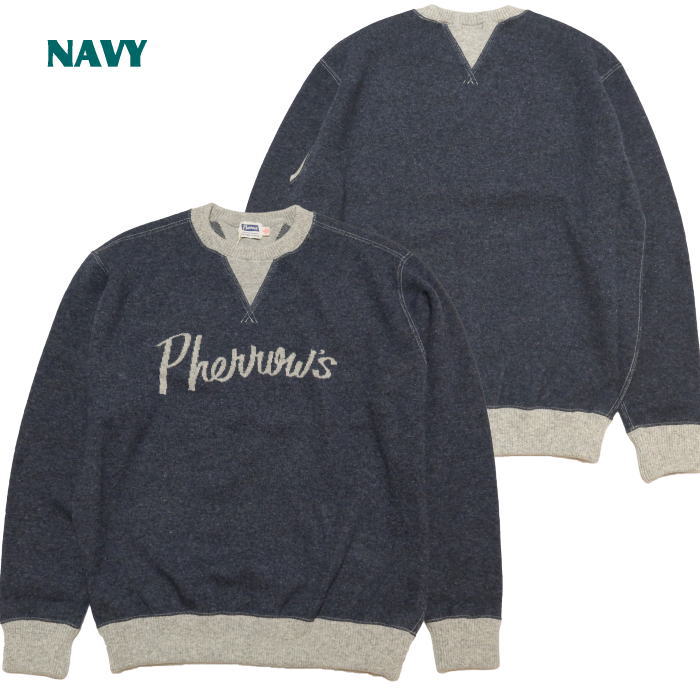 Pherrow's フェローズ ジャガードニットセーター 21W-PKSW1 ロゴ : 21w