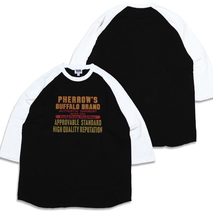 Pherrow's（フェローズ） 七分袖Tシャツ ラグランスリーブ 25S-PRBT1
