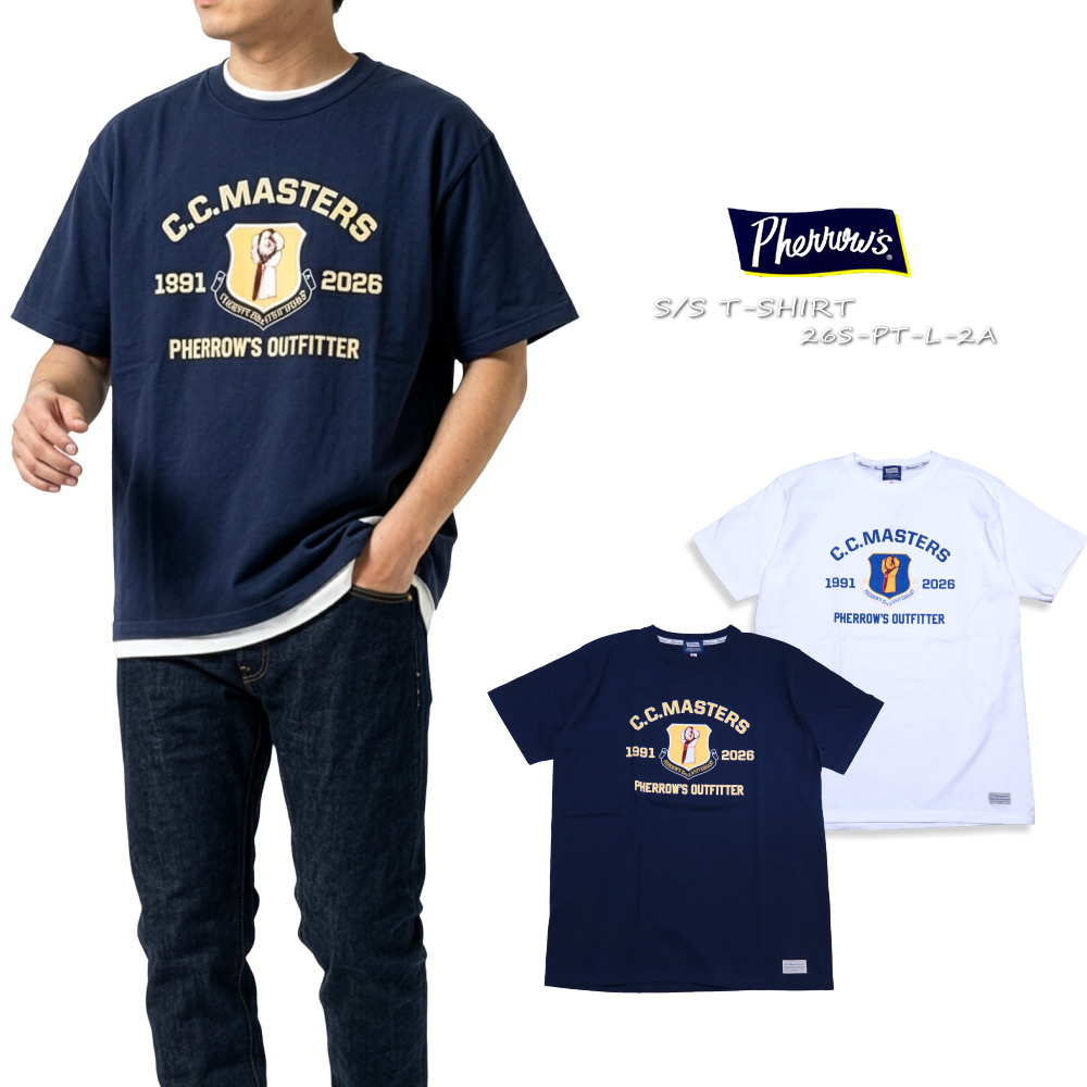 Pherrow's（フェローズ） 35周年記念デザインTシャツ 半袖 26S-PT-L-2A