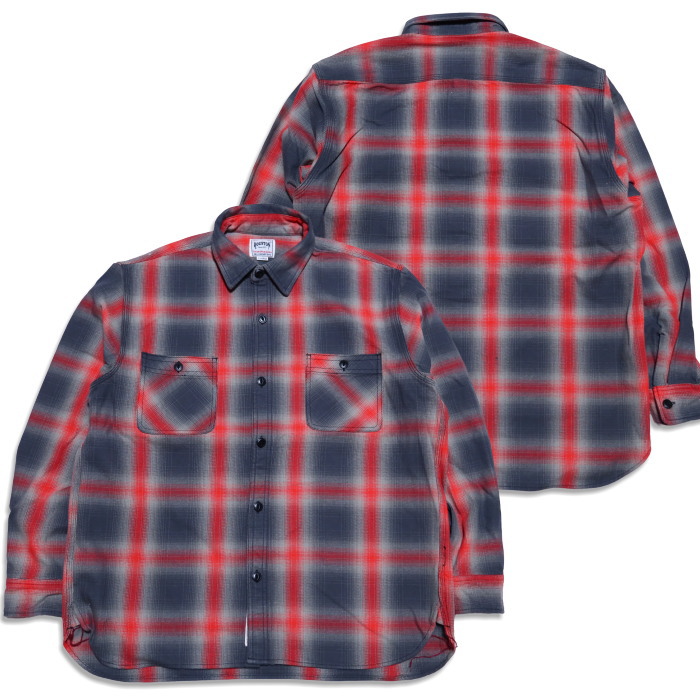 HOUSTON ヒューストン オンブレチェックビエラシャツ 長袖 41252 ヘビーオンス ワークシャツ | HOUSTON | 02