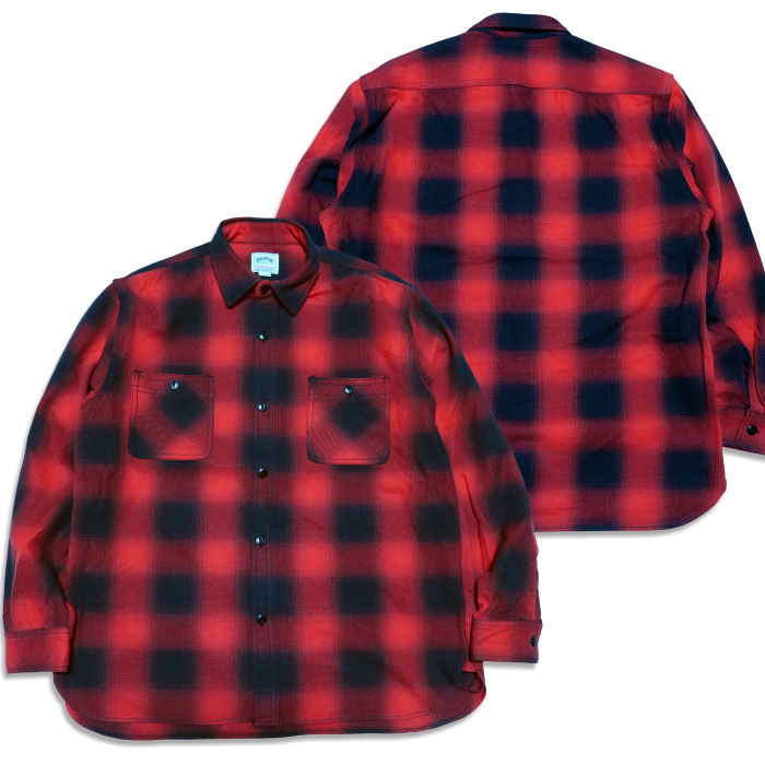 HOUSTON ヒューストン オンブレチェックビエラシャツ 長袖 41252 ヘビーオンス ワークシャツ | HOUSTON | 01