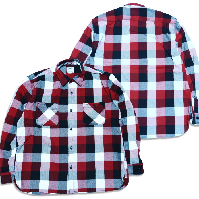 HOUSTON ヒューストン チェックビエラシャツ 長袖 41253 ヘビーオンス ワークシャツ | HOUSTON | 02