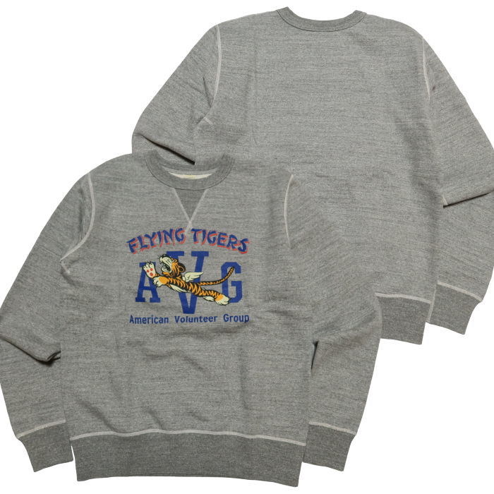 BuzzRickson's バズリクソンズ スウェットシャツ 前Vガゼット フライングタイガー セットインクルー AVG 日本製 BR69697 | BUZZ RICKSON'S | 01