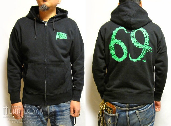Rabbit Foot×HEAD LOCK ジップスウェットパーカー