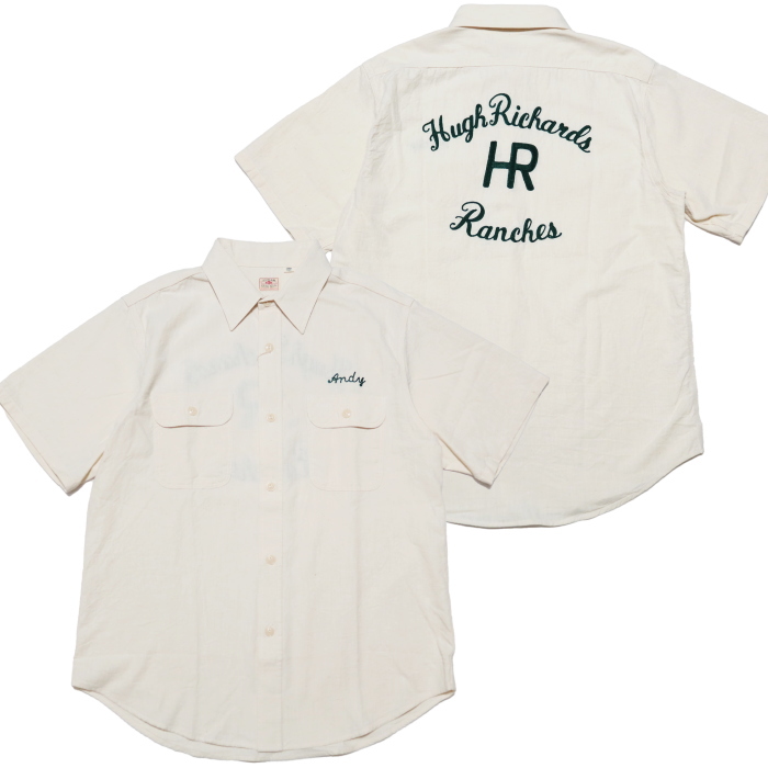 SUGAR CANE シュガーケーン シャンブレーワークシャツ 刺繍 SC39126 Hugh Richards Ranches｜head-lock｜03