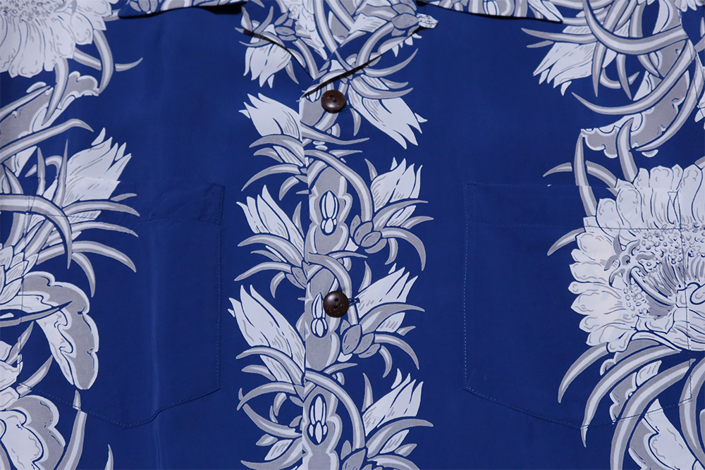 SUN SURF サンサーフ アロハシャツ 長袖 NIGHT BLOOMING CEREUS BORDER