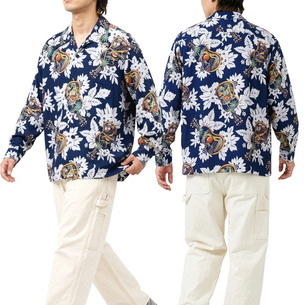 希少サイズXXL✨サンサーフ ウクレレメロディ 半袖 アロハ SUN SURF SUN SURF サンサーフ アロハシャツ 長袖 ウクレレ UKULELE MELODY