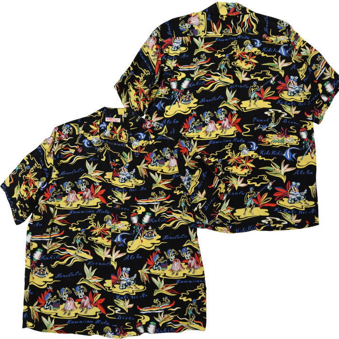 SUN SURF サンサーフ アロハシャツ HAWAIIAN HULA 半袖 レーヨン