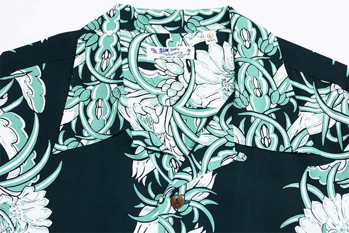 SUN SURF サンサーフ アロハシャツ NIGHT BLOOMING CEREUS BORDER 半袖