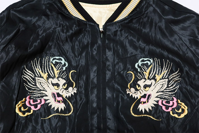 美品 テーラー東洋 TALOR TOYO 両A面 スカジャン 黒虎 鷹 L TAILOR TOYO テーラー東洋 スカジャン RED TIGER×GOLD DRAGON 虎龍