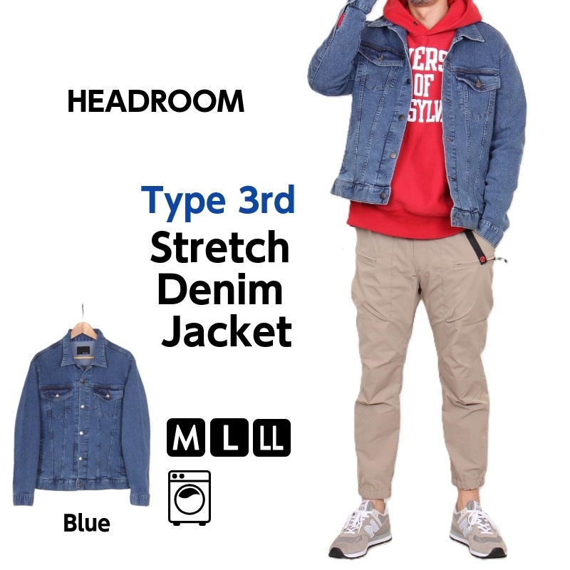 メンズ デニムジャケット Gジャン 厚手 ストレッチ ヴィンテージ加工