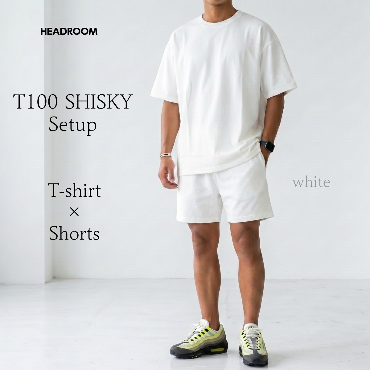 セットアップ メンズ 夏 上下セット 半袖Tシャツ ショートパンツ T100 SHISKY 速乾 ポリエステル ビッグシルエット 膝上 短パン 無地 通気性 ルームウェア |  | 01