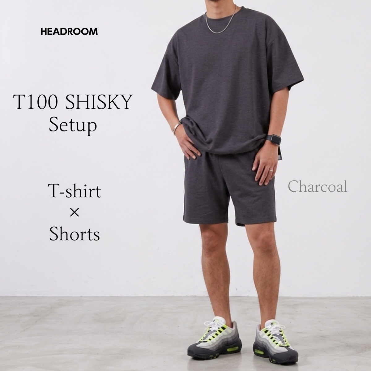 セットアップ メンズ 夏 上下セット 半袖Tシャツ ショートパンツ T100 SHISKY 速乾 ポリエステル ビッグシルエット 膝上 短パン 無地 通気性 ルームウェア |  | 03