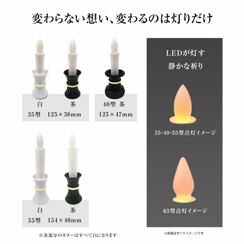 ろうそく ローソク 火をつかわないLEDローソク LED 灯立付電子ローソク