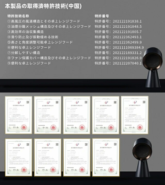 BOLANI 卓上レンジフード ブラック ホワイト 焼肉 餃子 たこ焼き
