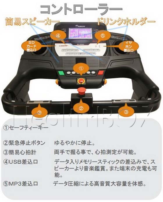 準業務用ルームランナー 前後進低速電動トレッドミル DK-1533AC の特徴