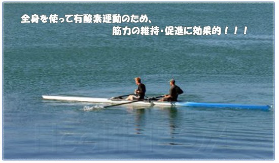 全身を使って有酸素運動のため、筋力の維持・促進に効果的