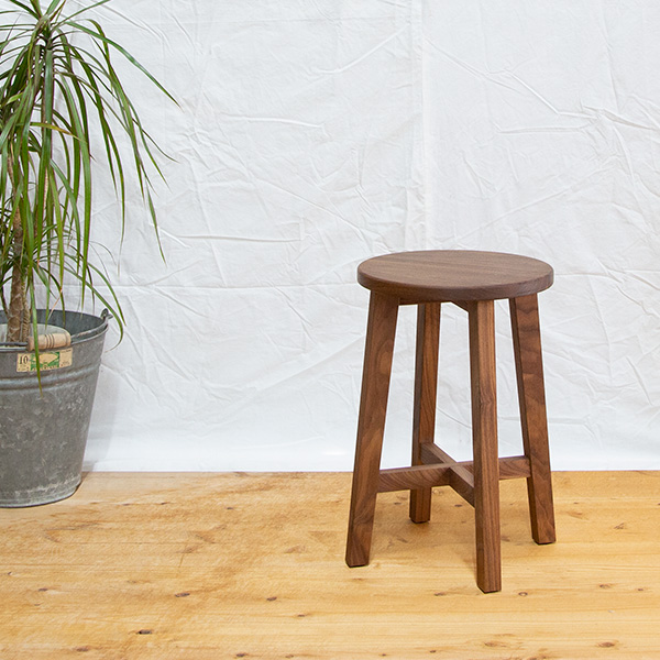 スツール 木製 丸椅子 高さ45cm ウォールナット チェリー オーク