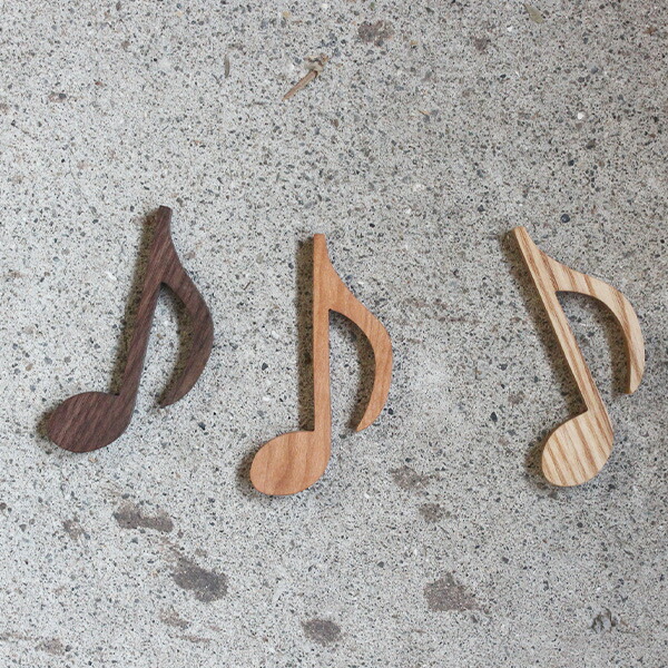 ８分音符 八分音符 木製 記号 オブジェ 音楽 3種類 楽譜 音楽