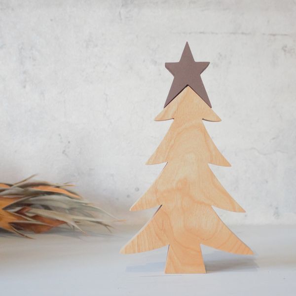 クリスマスツリー ツリー ＆ ちいさな星 全５色 クリスマス 飾り 卓上 
