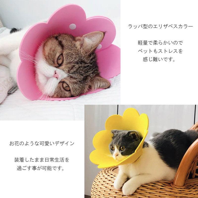 エリザベスカラー ソフト 軽量 猫 犬 柔らかい 手術後 ケア ペット 用品 介護 S M L ボタン Petg Zakka Star 通販 Yahoo ショッピング