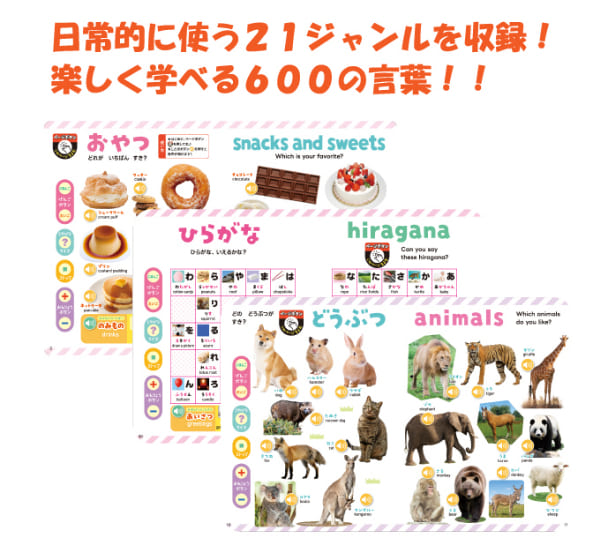 コスミック出版 押すだけで日本語と英語が聞ける！はじめてのことばず