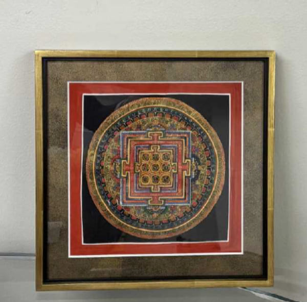 純金粉 宇宙の真理 肉筆密教曼荼羅画 額装済み 手描き 曼荼羅アート