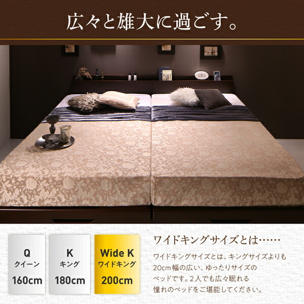 ベッド ベット クイーン 収納付きベッド 収納 収納付 跳ね上げベッド 深型 連結 すのこベッド すのこ 大容量 日本製 ベッドフレームのみ 縦開 クイーン(SS×2)｜heartfelt-kagu｜04