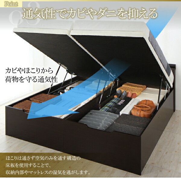 の正規 ベッド ベット 収納付きベッド 収納 収納付 跳ね上げベッド 深