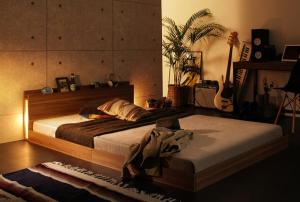 新生活おすすめの10億円売れたフロアベッドシリーズ スタンダード ポケットコイルマットレス付き モダンライト・コンセント付 シングル(16710円)