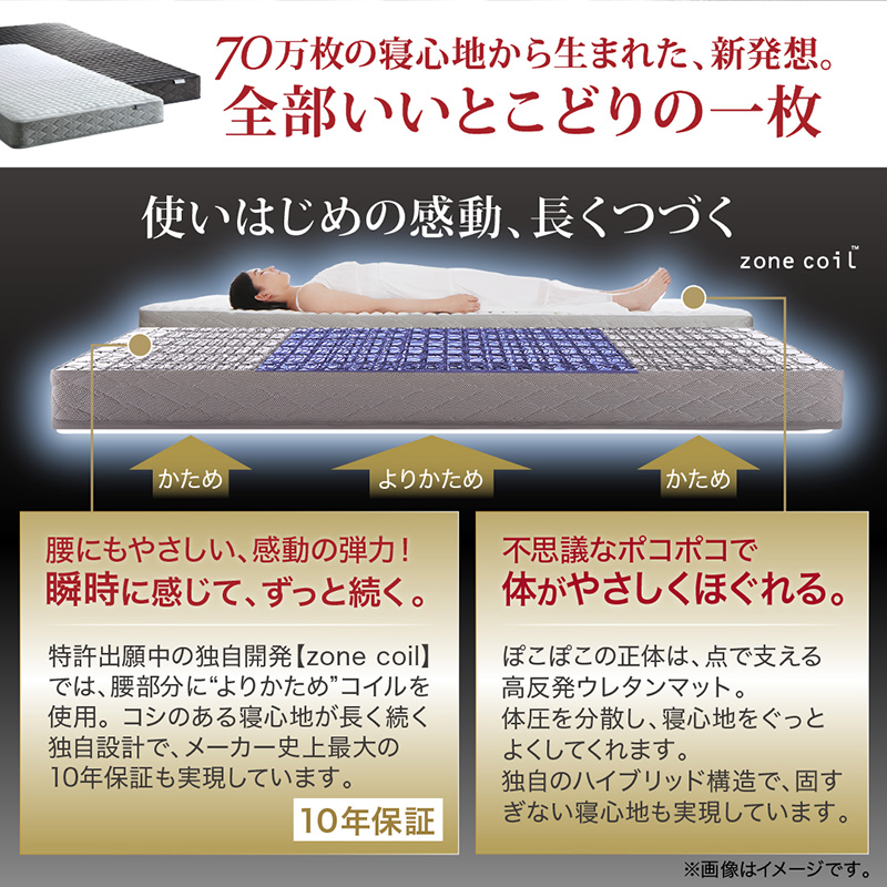 ベッド ベット 収納ベッド ダブル ゾーンコイルマットレス付き 棚 コンセント付き 収納付き 木製ベッド ロングセラー ナチュラル ブラック ホワイト ブラウン｜heartfelt｜19