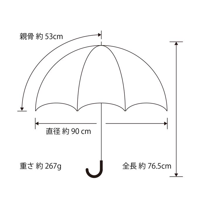 傘 キッズ にじいろアンブレラ 53cm 1コマ透明窓 手開き グラスファイバー レインボー