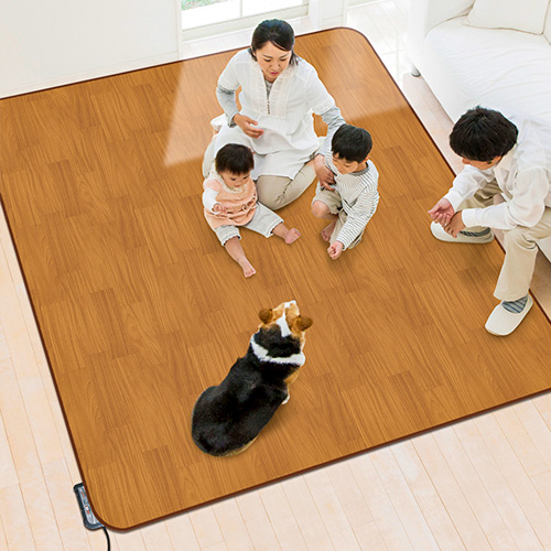 日本製 ホットカーペット対応 木目柄 中敷き カーペット 3畳相当 200cm