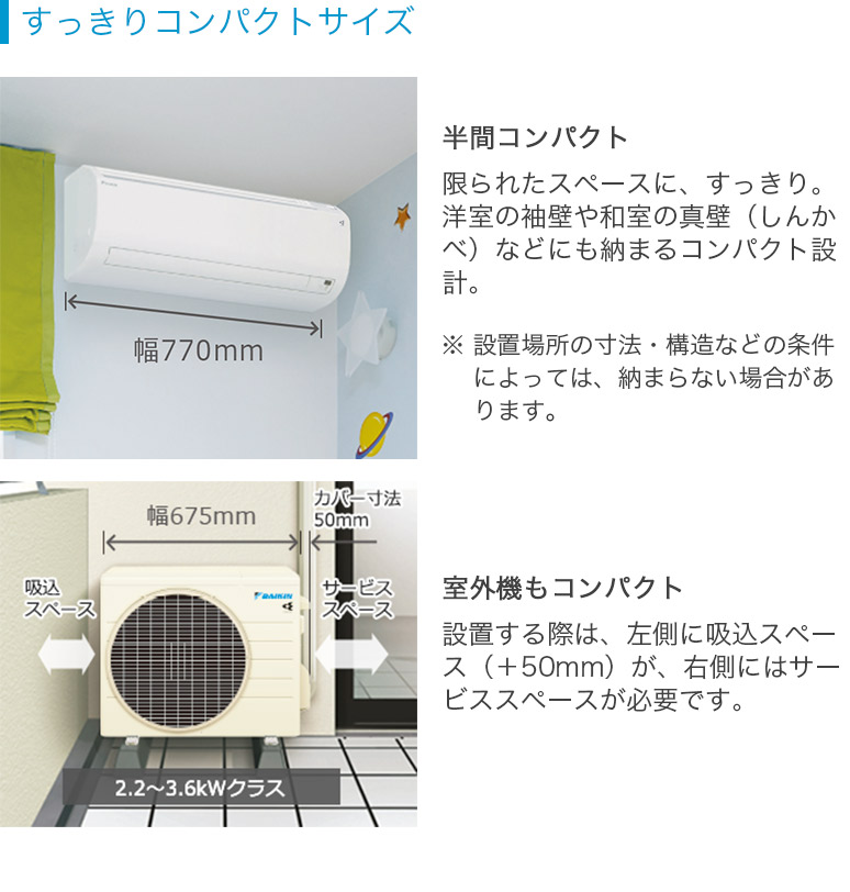 DAIKIN ダイキン 冷暖房 ルームエアコン おもに8畳用 2.5kw 単相100V ホワイト ストリーマ 水内部クリーン機能搭載 Eシリーズ  ベーシックモデル S25ZTES 2022年