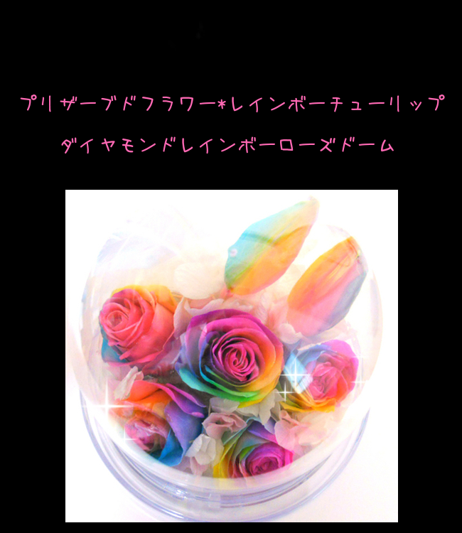 【楽天ランキング1位】プリザーブドフラワー レインボーチューリップドーム サウンドアレンジ 【楽天ランキング1位】ケース入りレインボー