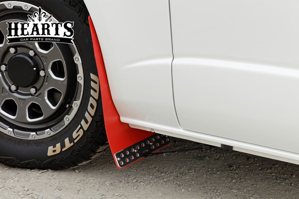 TRD レッド マッドフラップ 4枚セット　 200系ハイエース TRD マッドフラップ レッド ハイエースバン KDH20# KDH211 KDH22
