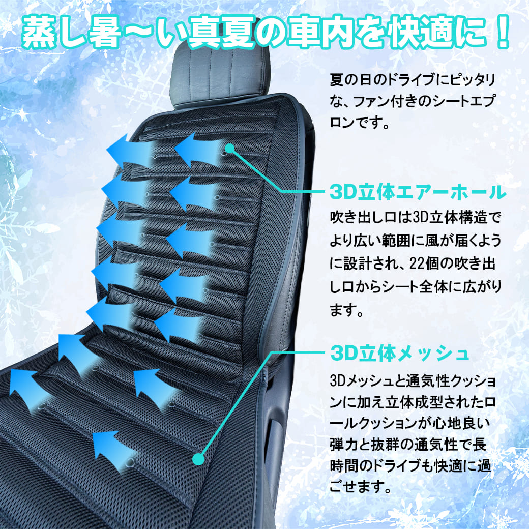汎用 ツインファン シートエプロン 1脚分 シートカバー 低騒音設計 3D