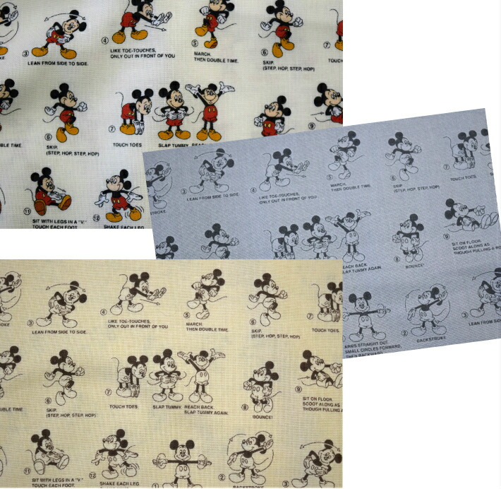 19年キャラクターfabric ミッキー ミッキーのラジオ体操１ですか ２ですか 入園入学 通園 バッグ 生地 布 綿 ディズニー シーチング生地 ミッキーマウス 最新の激安