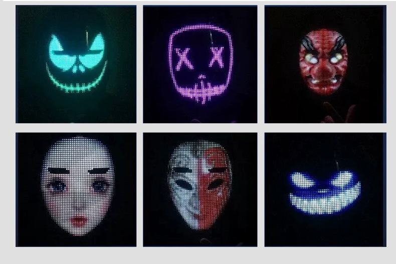 ハロウィン LEDマスク 仮装 LED アプリ御製仮面 パーティー 即納 ハロウィン LEDマスク 仮装 ガイコツ コスプ ダンス アプリ