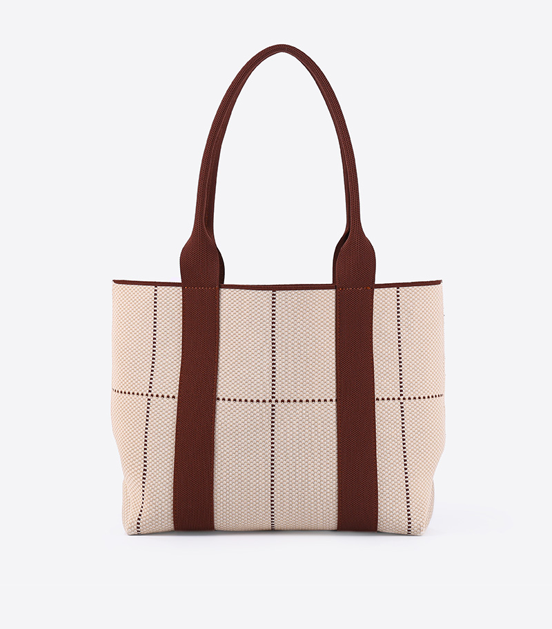 チェック柄 トートバッグ トート ニットバッグ A4サイズ レディース